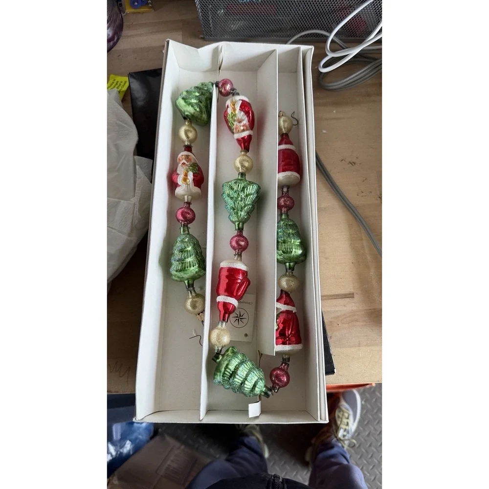 Christopher Radko Glass Christmas Garland Santa‎ Tree Ornaments 97-453-0
