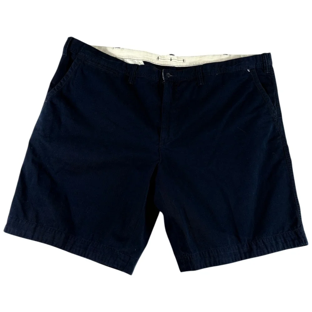Polo Ralph Lauren Chino Shorts Mens 50B Navy Blue Relaxed Classic Fit Dark Wash‎