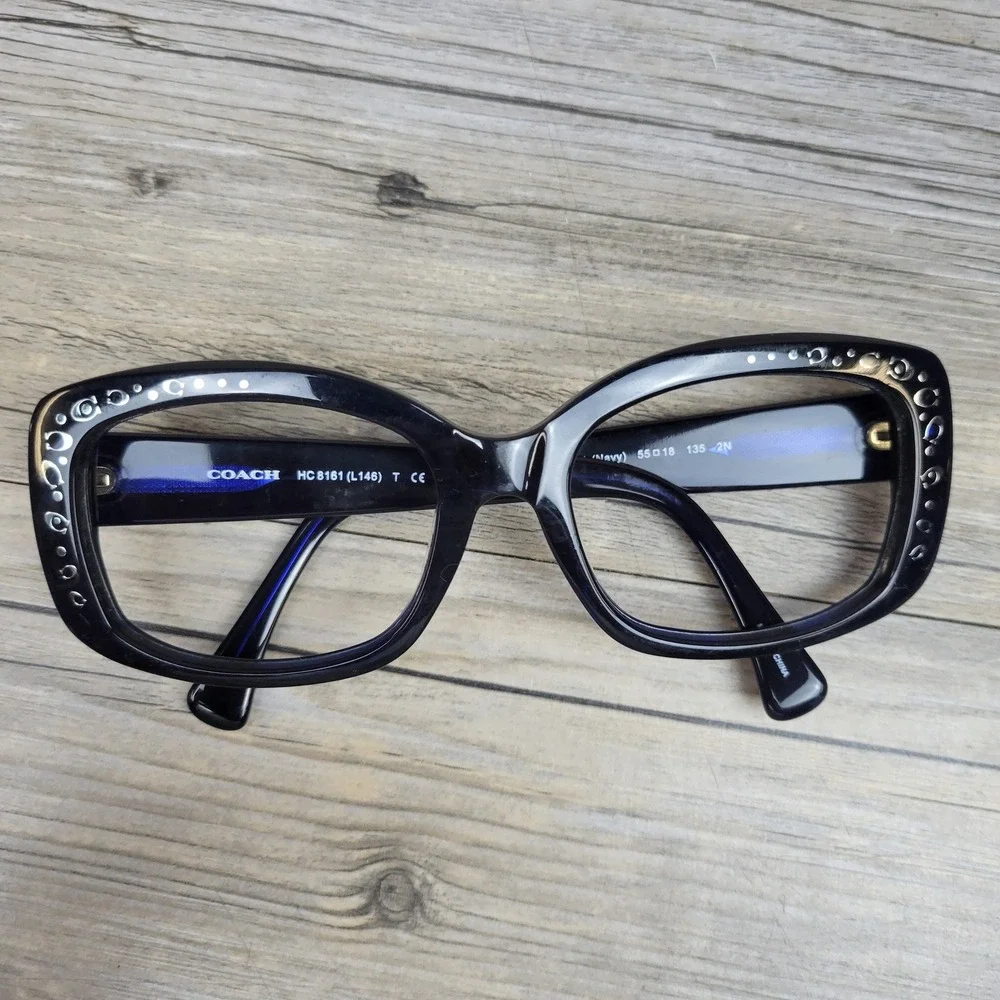 Coach Eyeglass Frames HC 8161 L146 51104L Navy Signature C Logo Womens 55-18-135