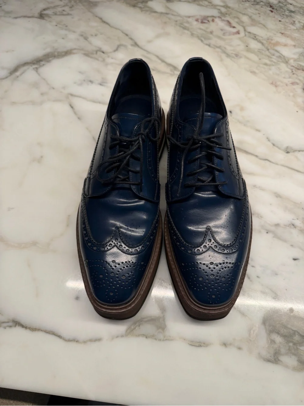 Prada polished navy
