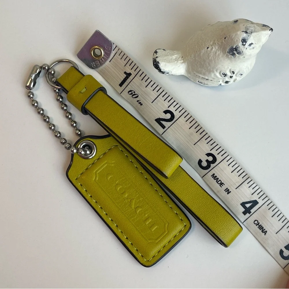 Coach tag charm leather