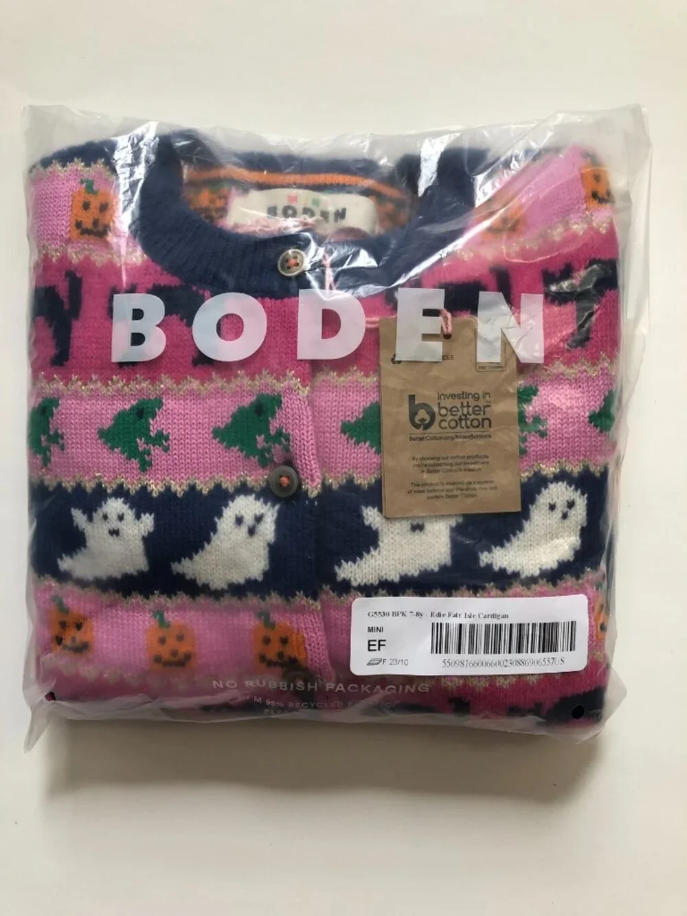 NWT Mini Boden Edie Fair Isle Cardigan