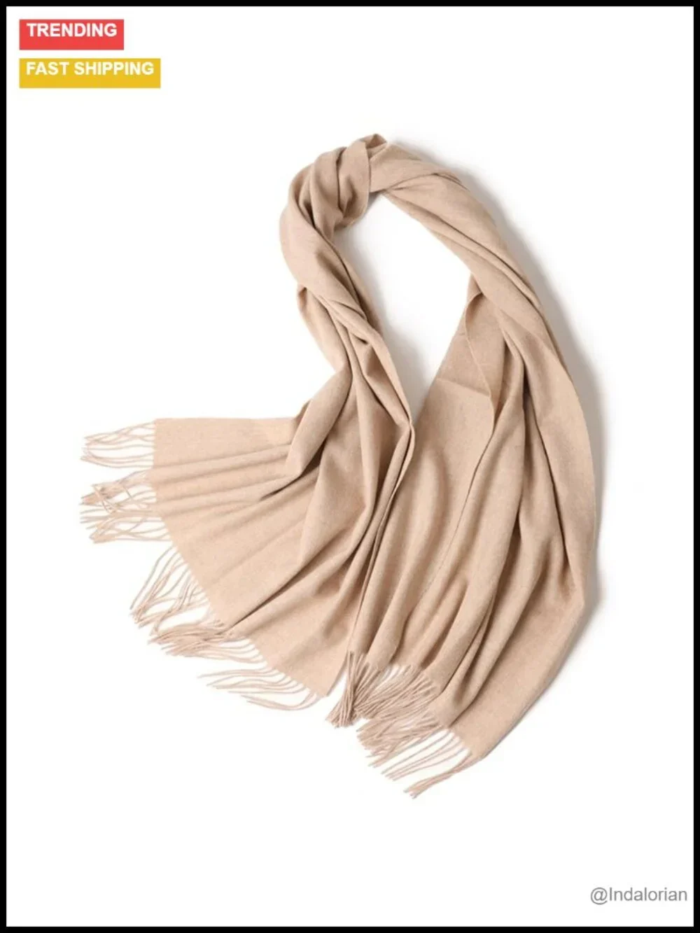 Soft Chunky Winter Scarf with Tassels Extra Long 80x18 Inches