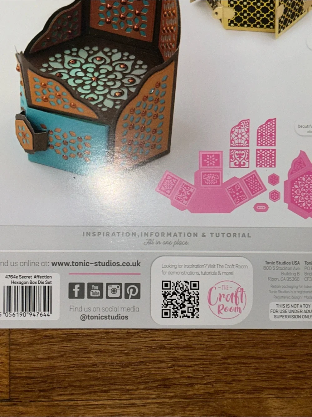 Tonic Studios Secret Affection Hexagon Box Die Set NWT