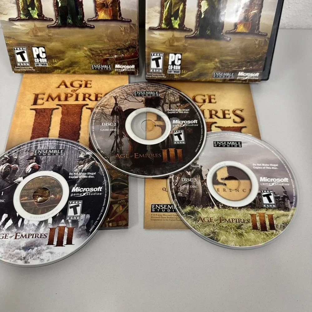 Age of Empires III (PC, 2005) 3-Disc‎ Set Complete PC CD-ROM (Windows XP)