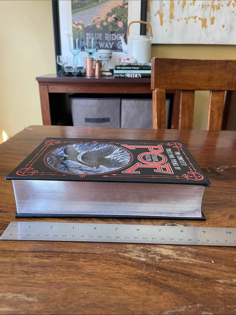 Edgar Allan Poe Black Hardcover Embossed Book Complete Tales & Poems Raven