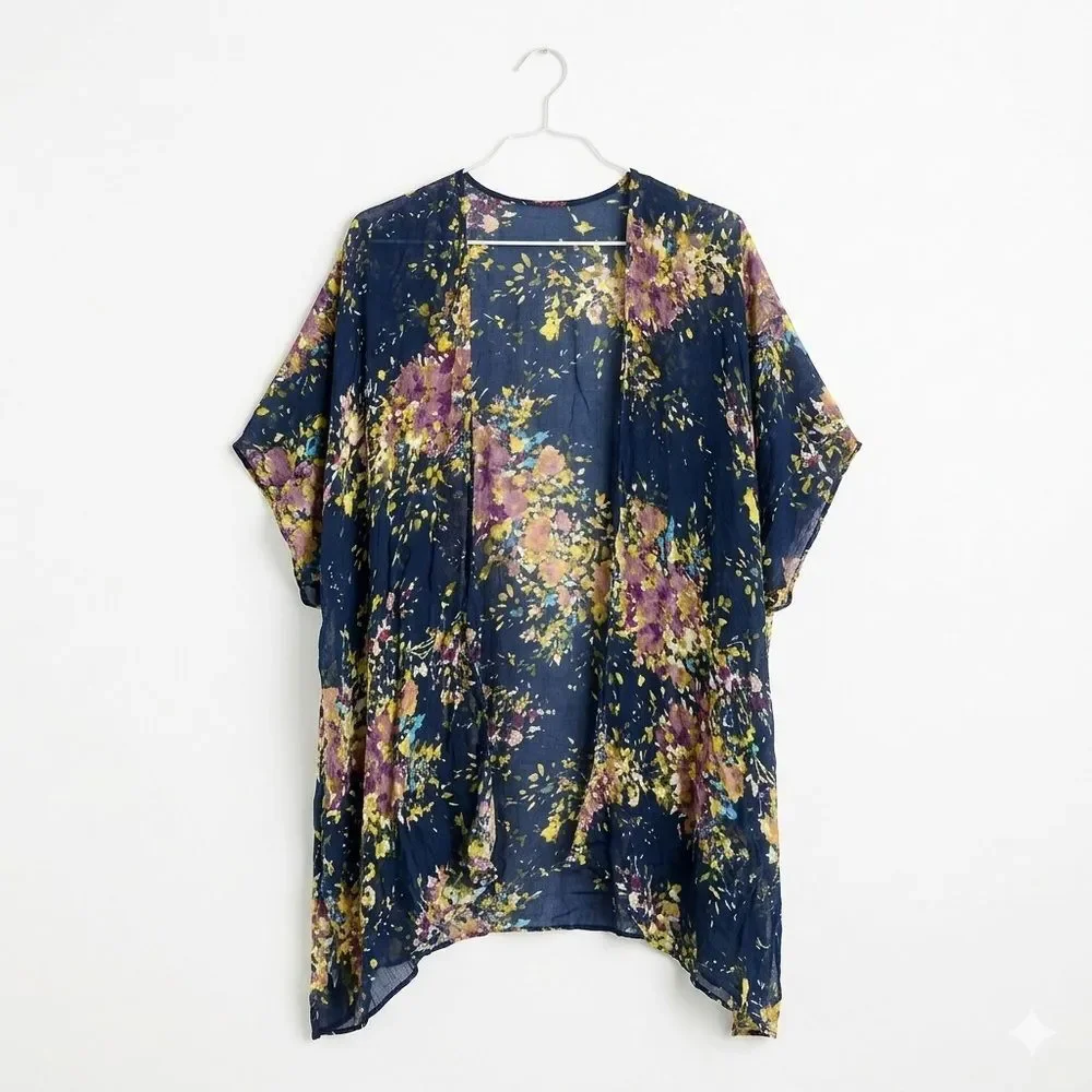 LOVE STITCH | Floral Boho Chiffon Kimono Wrap Festival Beach Resortwear