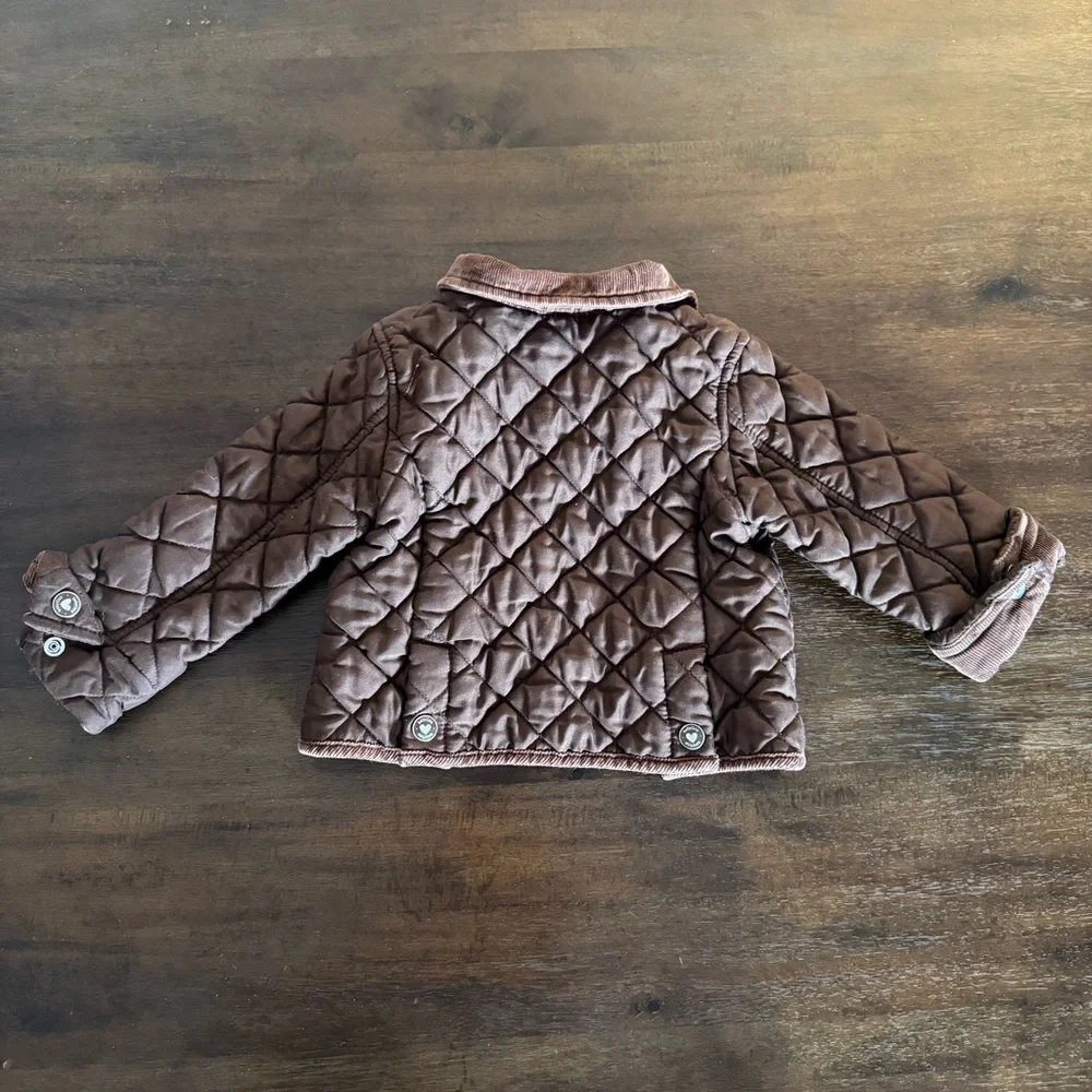 GAP 12-18 Months Girls Brown Quilted‎ Jacket
