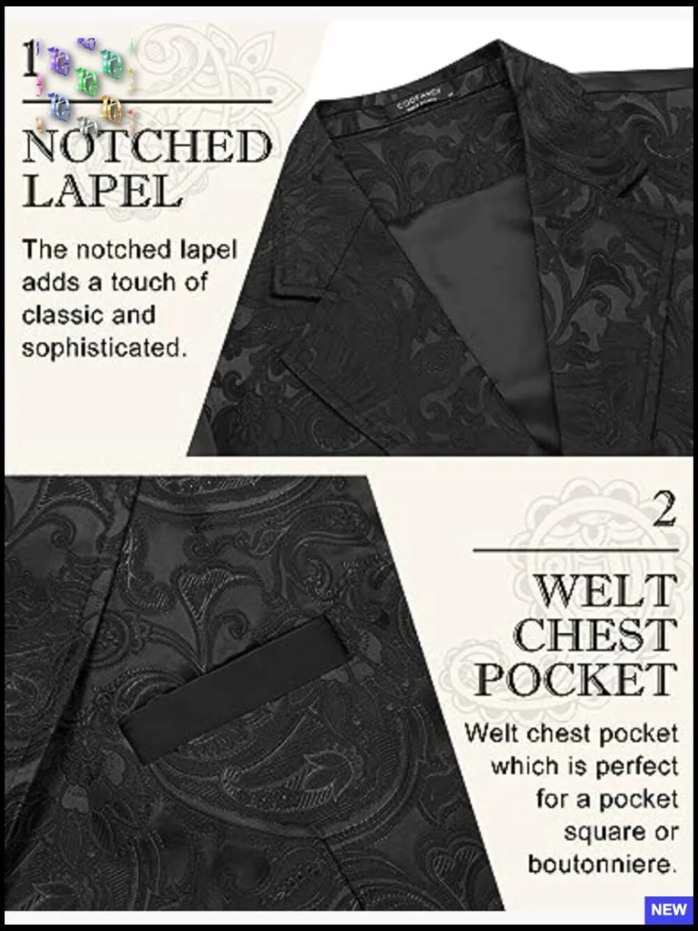 Slim Fit Paisley Floral Victorian Waistcoat Steampunk Formal Vest Notched Lapels