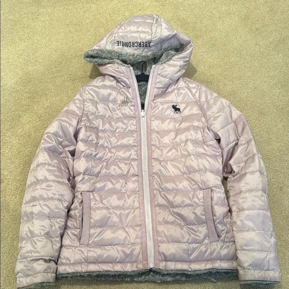 Abercrombie & Fitch reversible purple Puffer Jacket with hood
