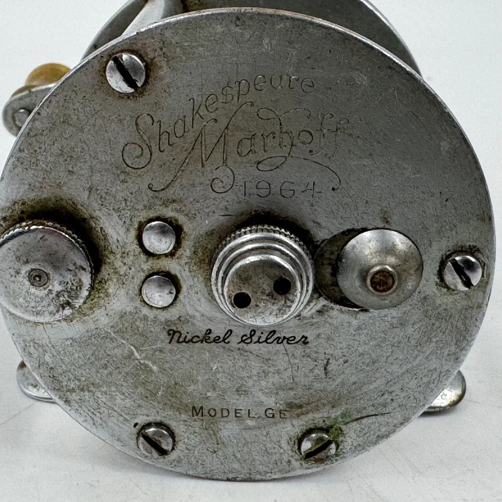 Vintage Shakespeare Marhoff 1964 Model GE‎ Fishing Reel Nickel Silver