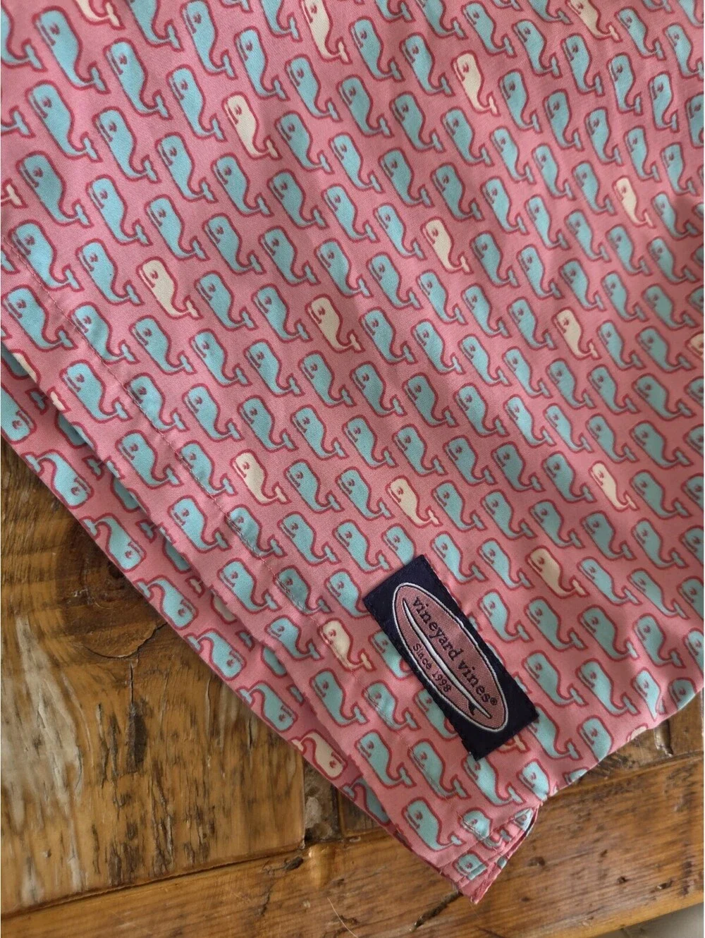 Vineyard Vines Large Pink Blue Whale Chappy Trunks Swim Shorts