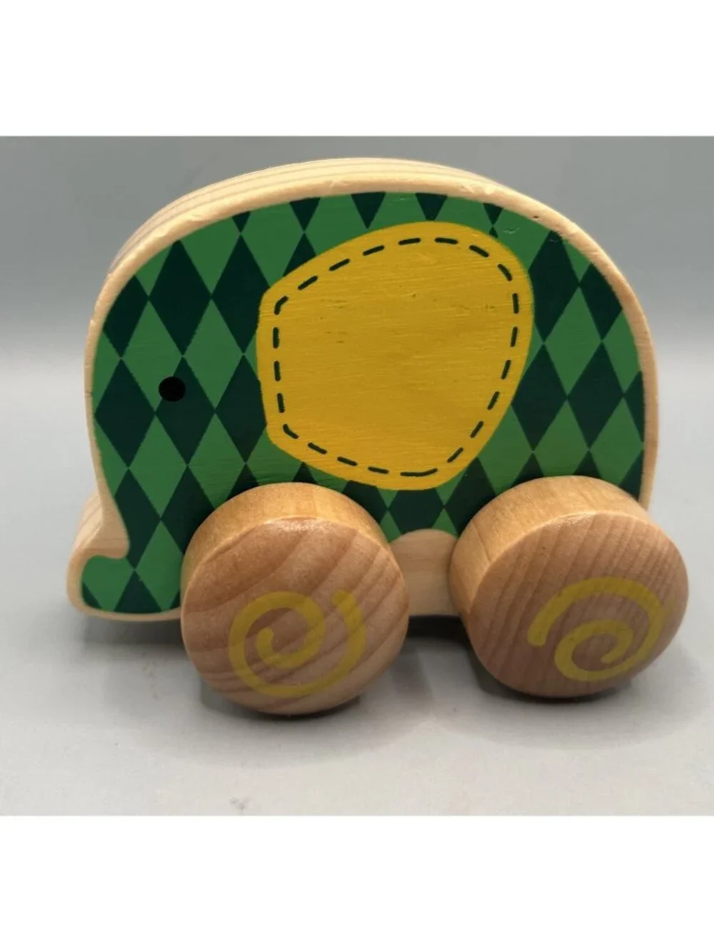 Spark Create Imagine Wooden Elephant Car Green And Yellow