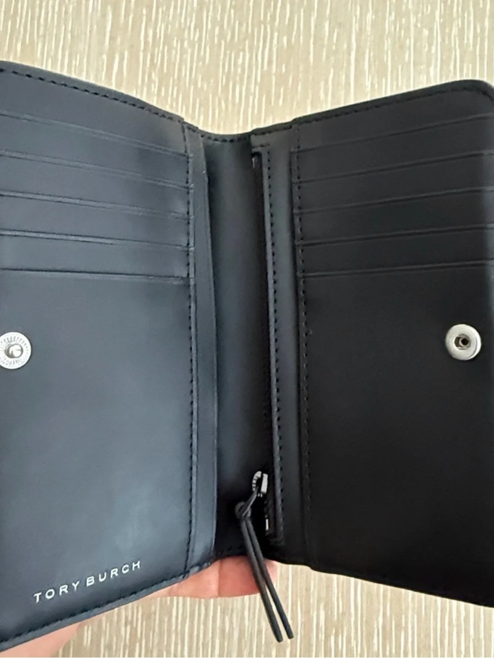 Tory Burch Black Quilted Zip Phone Wallet
