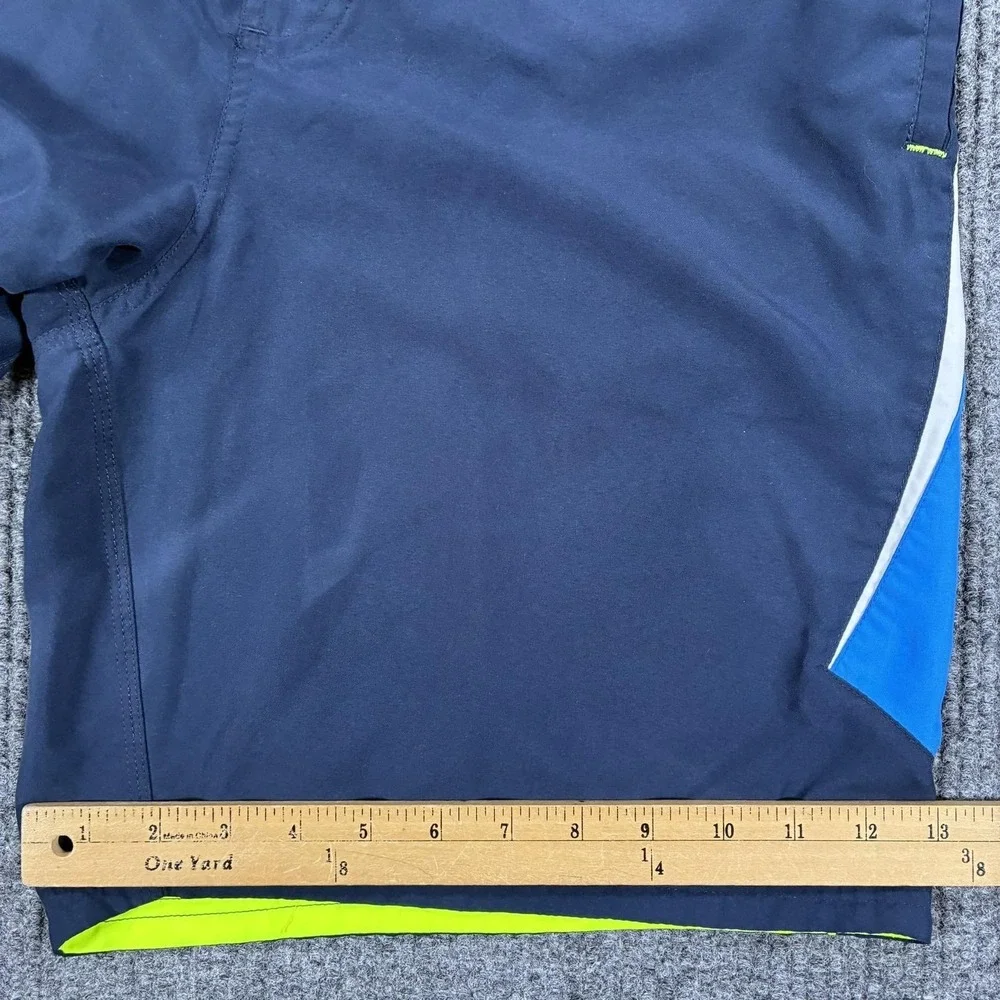 Nike Swim Shorts Mens L Blue Colorblock Board Trunks Drawstring Lined Pockets
