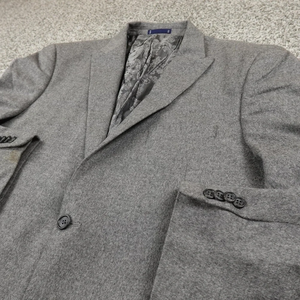 Paul Fredrick Blazer Mens 42 Gray Cashmere Sport Coat Suit Jacket Paisley‎ Lined