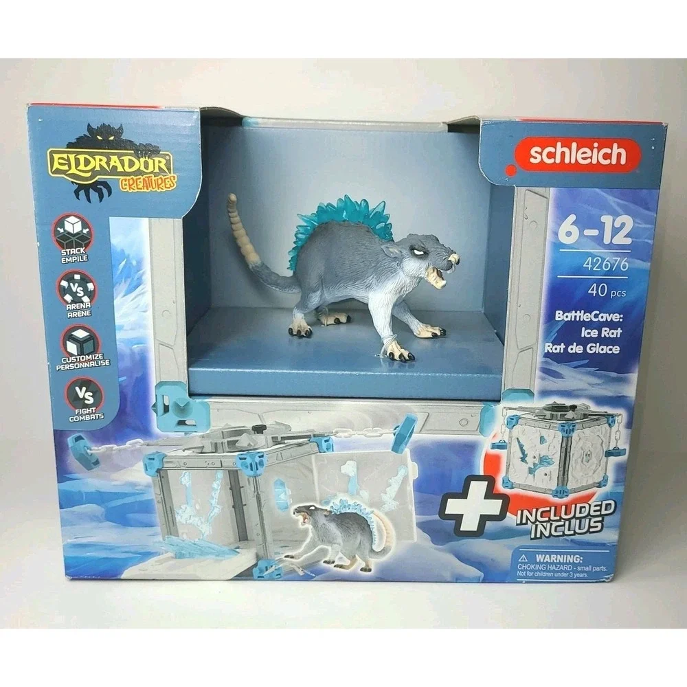Schleich ELDRADOR Creatures BattleCave Ice Rat Mythical Action Playset- Fantasy