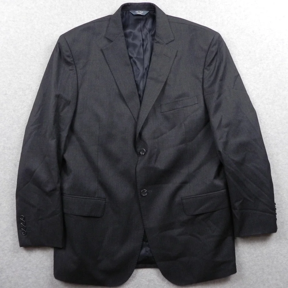 Pronto Uomo Platinum Blazer Mens 44R Wool 2-Button Suit Jacket Coat Formal Gray
