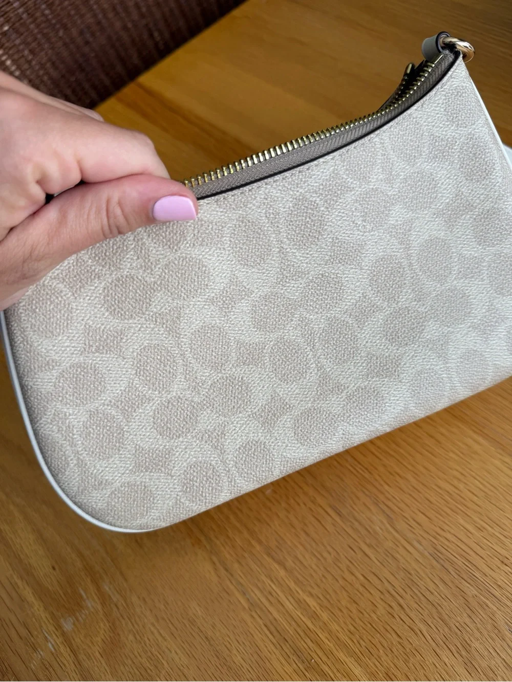 Coach Terri Shoulder Bag and Snap Wallet In Signature Canvas Gold/Sand/Chalk