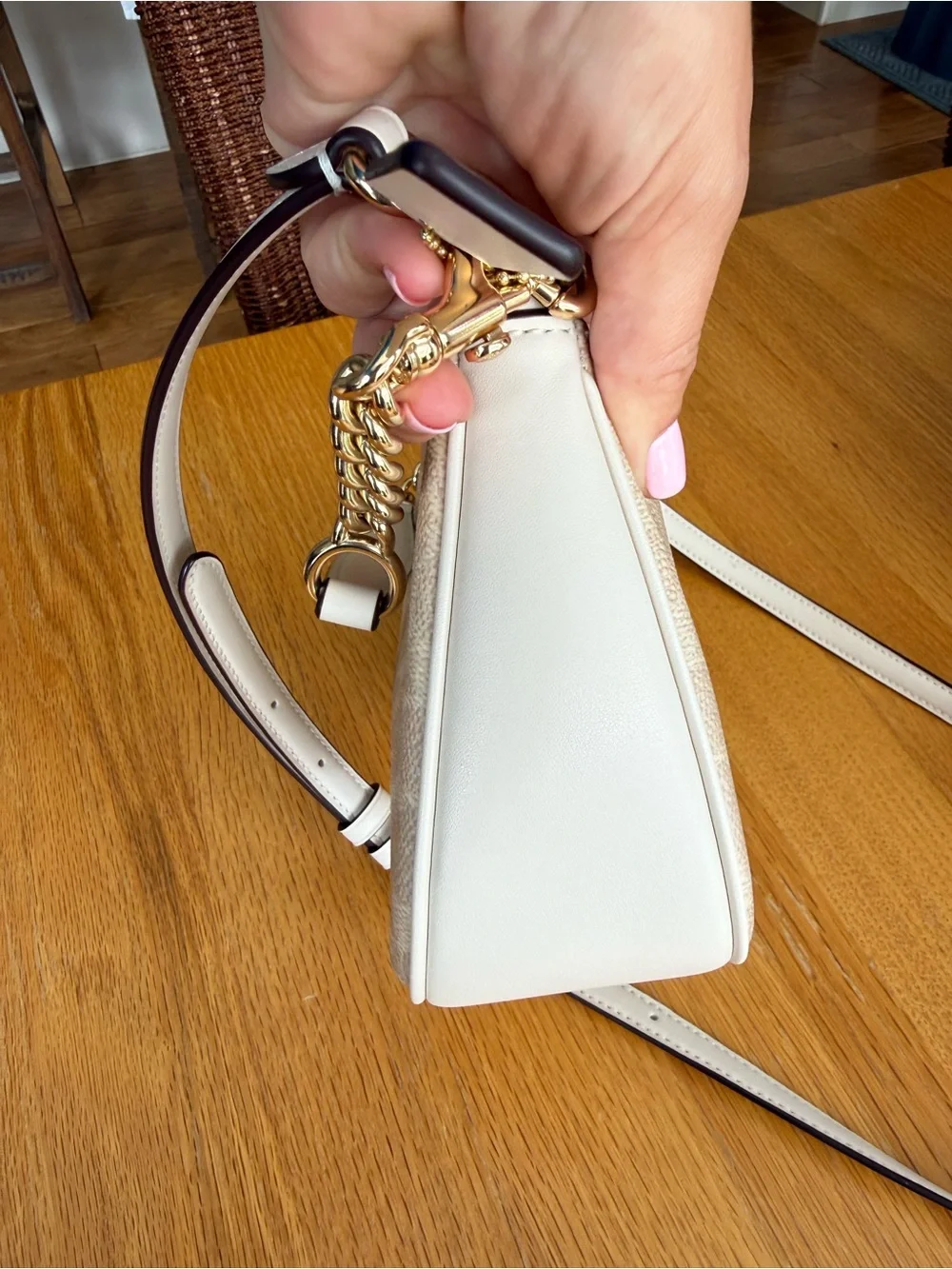 Coach Terri Shoulder Bag and Snap Wallet In Signature Canvas Gold/Sand/Chalk
