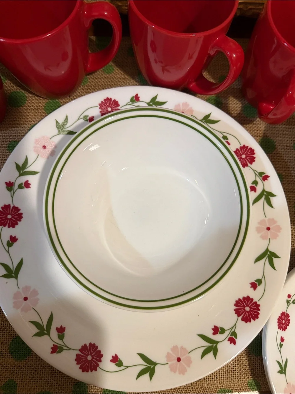 Corelle vintage Spring Pink Dinnerware set