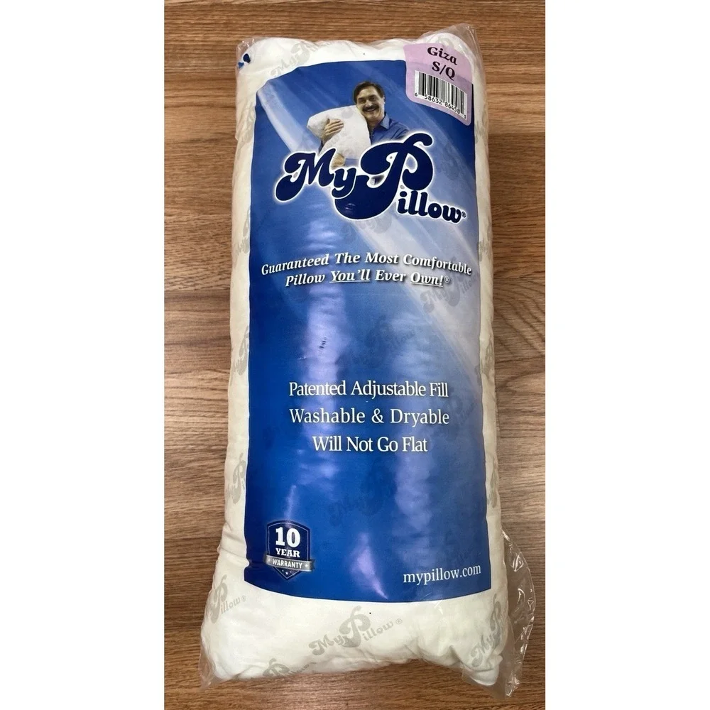 MyPillow Giza Pillow Size S/Q Standard/Queen, Lavender Piping- Extra Firm NEW
