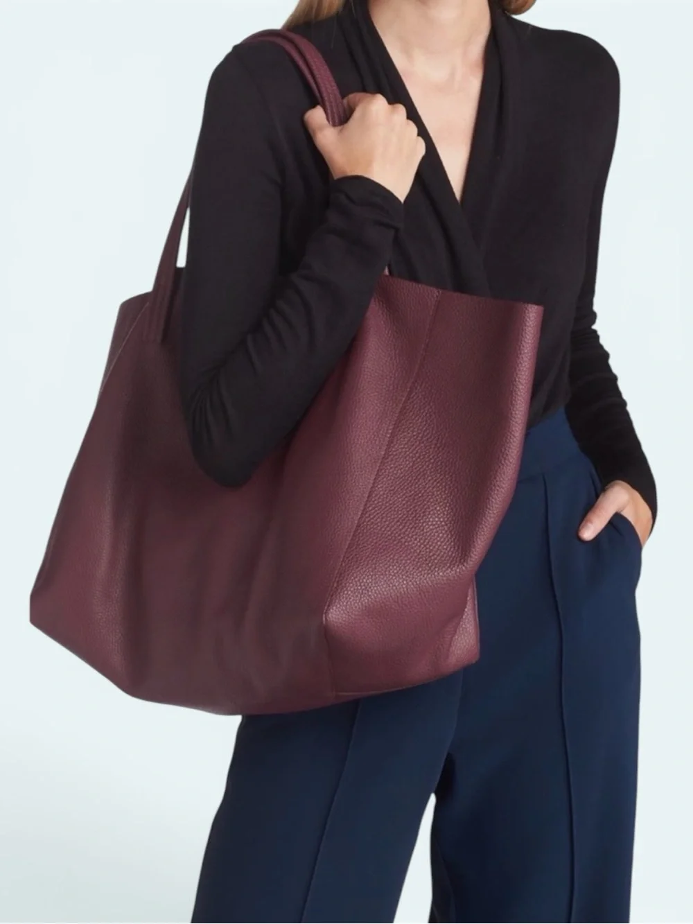 Kurt Geiger EUC Violet Horizontal Leather Tote