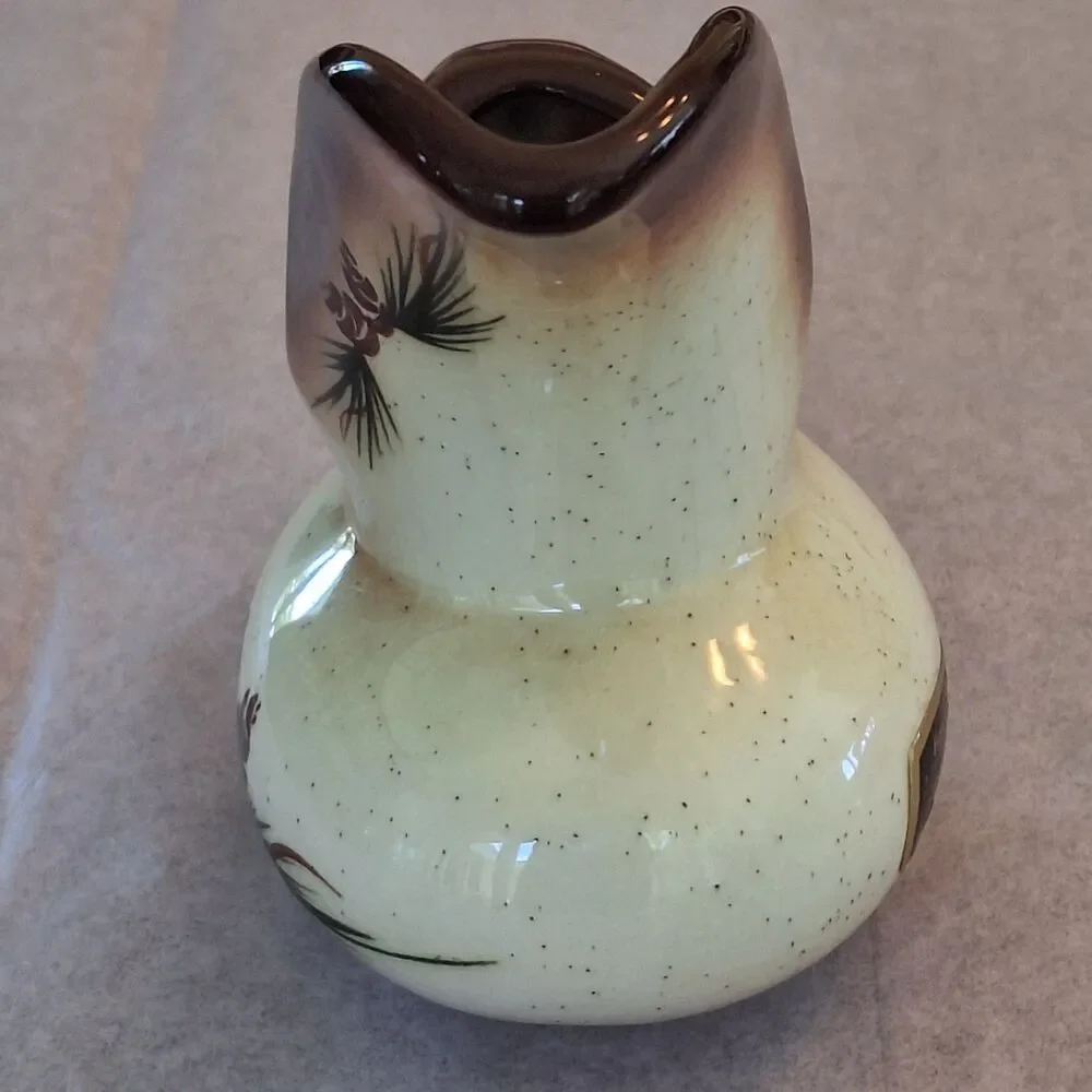 Vintage ROMCO Rocky Mountain Pottery Pinecone Glazed Creamer Colorado Brown