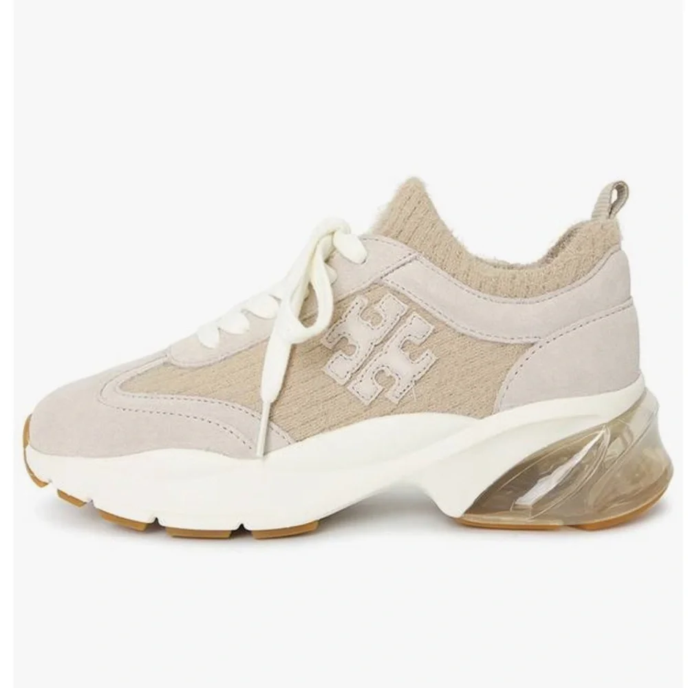 Tory Burch GOOD LUCK MOHAIR TRAINER MOHAIR / KNIT CALCARE Sneakers in box $298