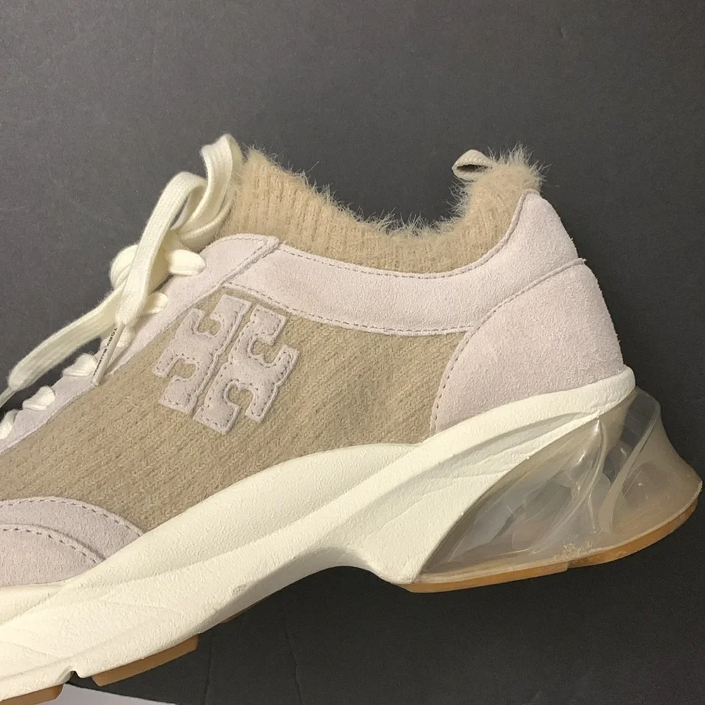 Tory Burch GOOD LUCK MOHAIR TRAINER MOHAIR / KNIT CALCARE Sneakers in box $298
