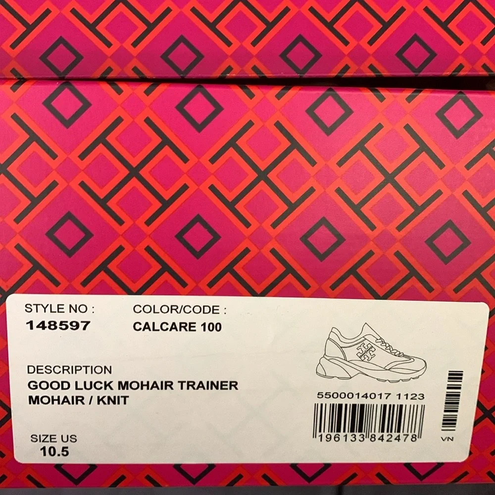Tory Burch GOOD LUCK MOHAIR TRAINER MOHAIR / KNIT CALCARE Sneakers in box $298