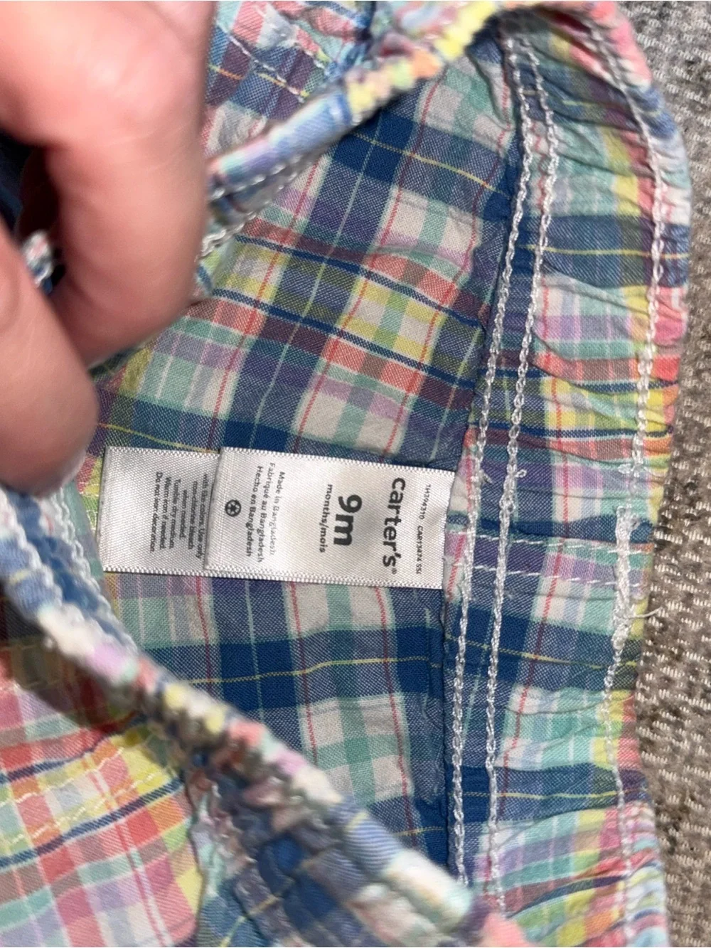 Carter's Pastel‎ Plaid Cotton Shorts