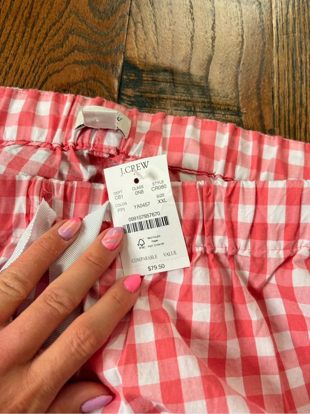 J. Crew check comfortable