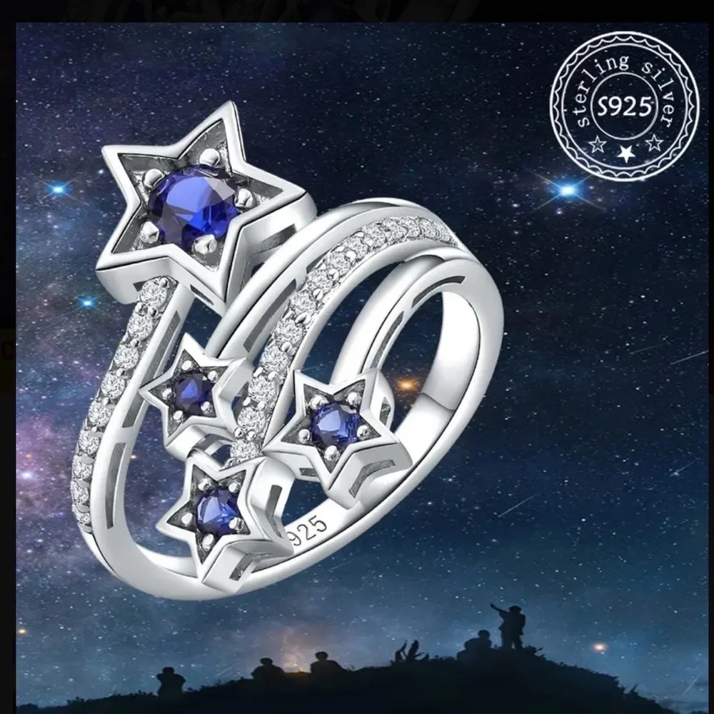 925 Blue Star Ring-NEW