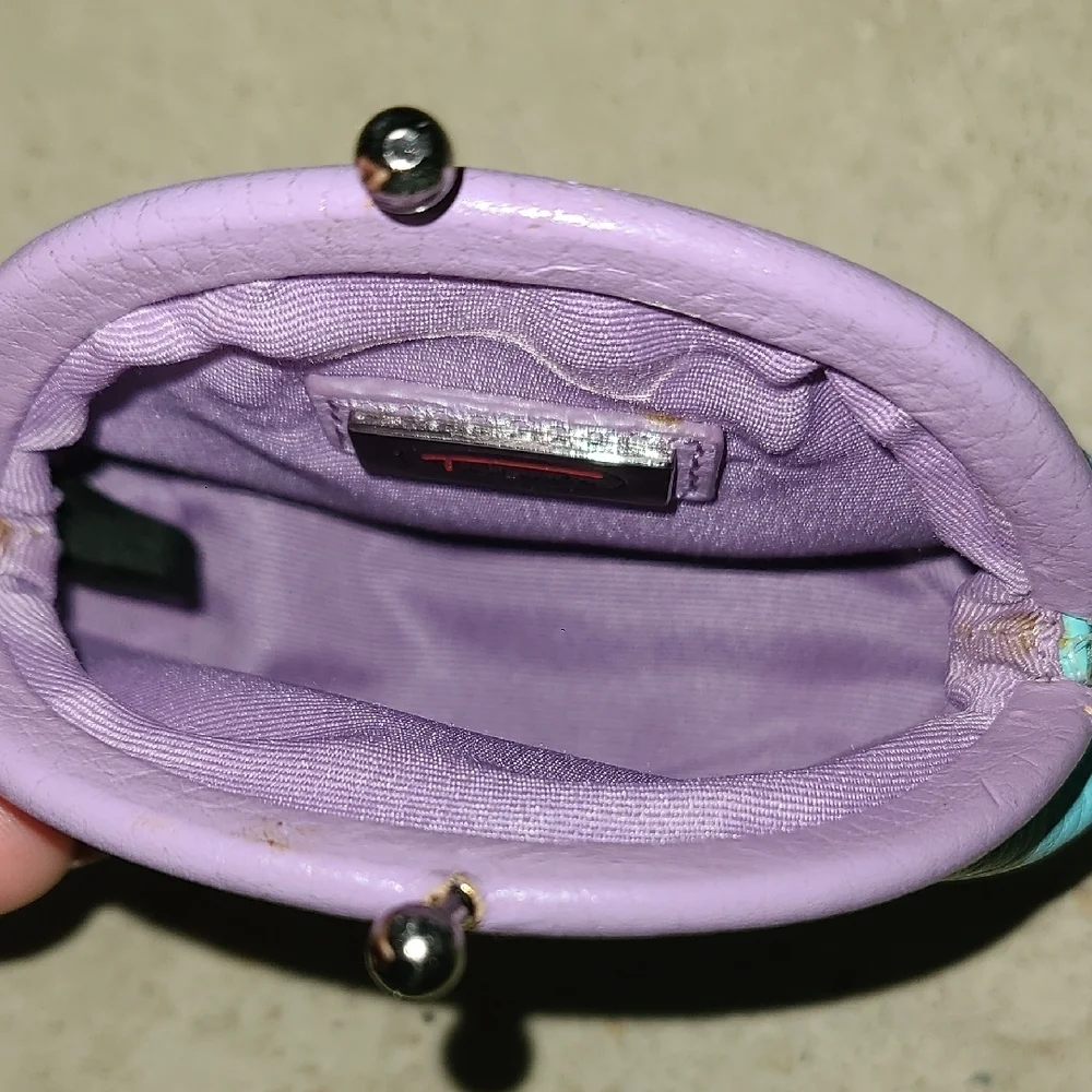 Talbots Leather Blue and Purple Coin Purse
