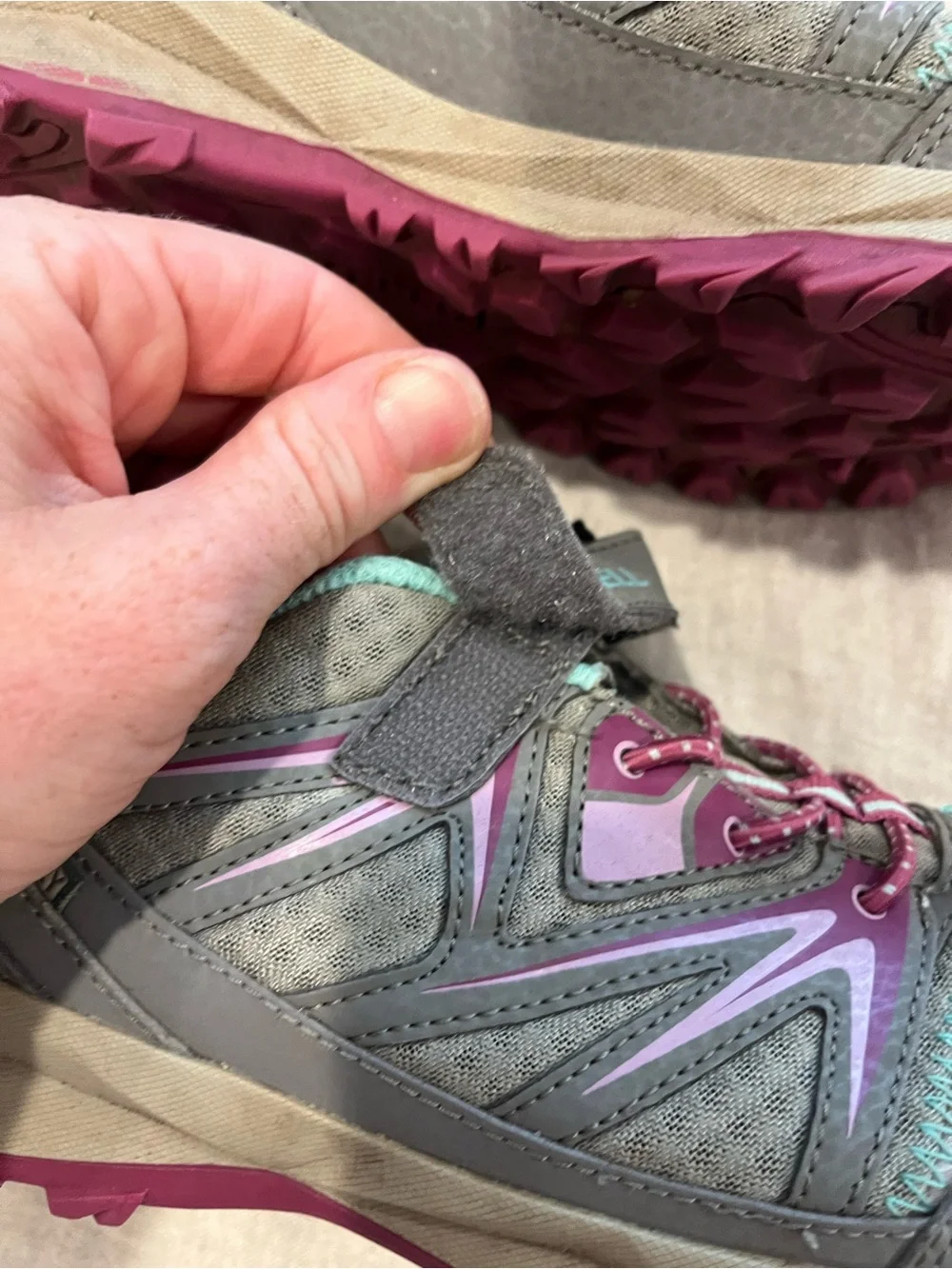 Merrell girls Gray and Pink Outdoor Trail Shoes