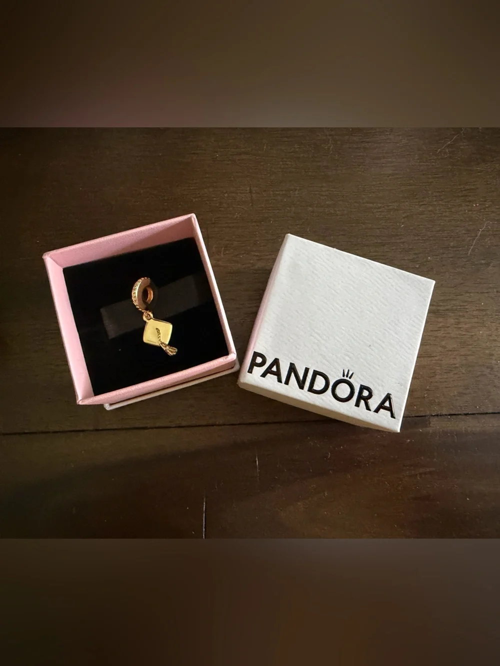 Pandora Gold Graduation Cap Dangle Charm