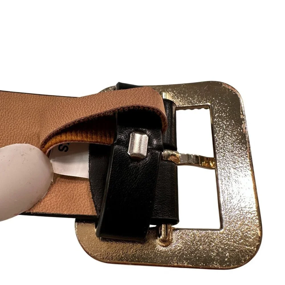 Rhinestone Statement Belt Square Buckle Accessories Women Black