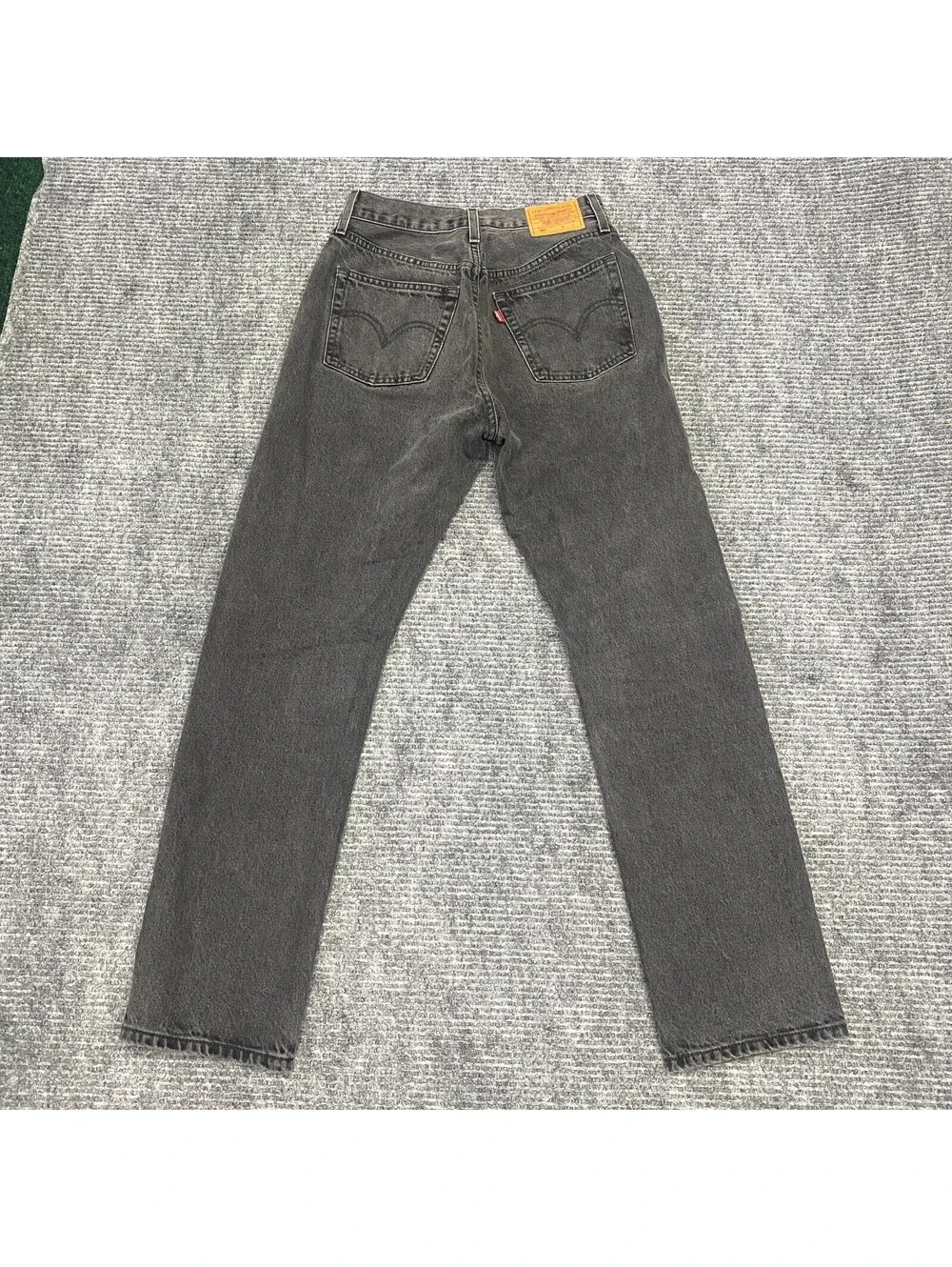 Levi's 501 Button Fly Jeans Mens 28x29 Black Fade Denim Straight Leg Premium