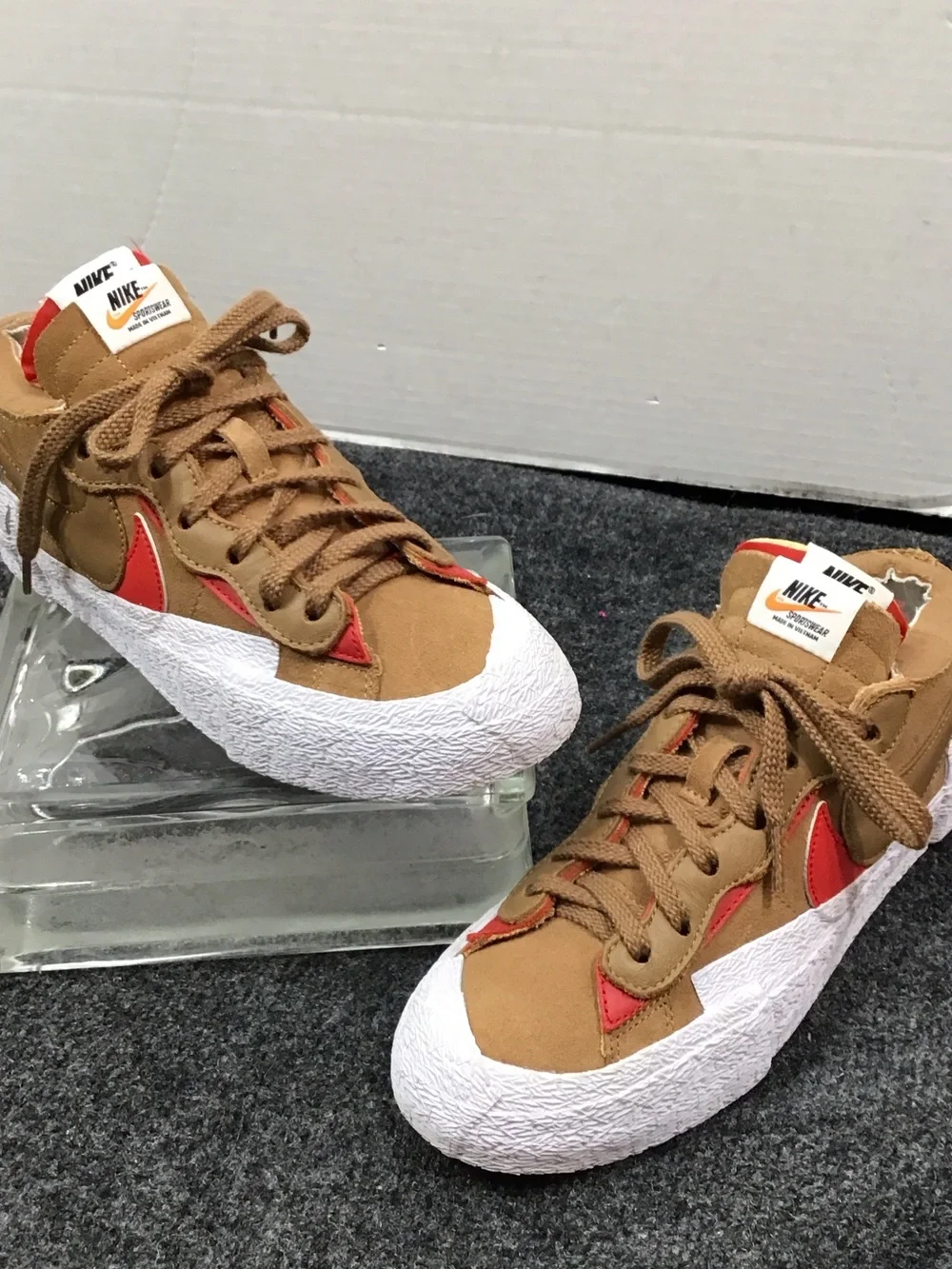 Nike Blazer Sacai low top suede sneakers DD1877-200 double stack