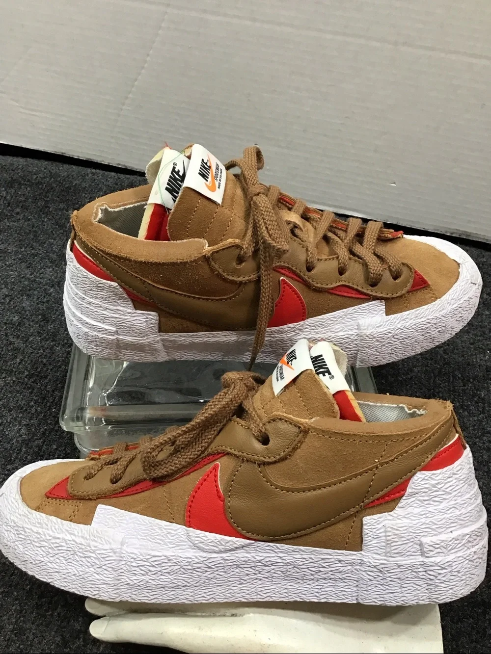 Nike Blazer Sacai low top suede sneakers DD1877-200 double stack