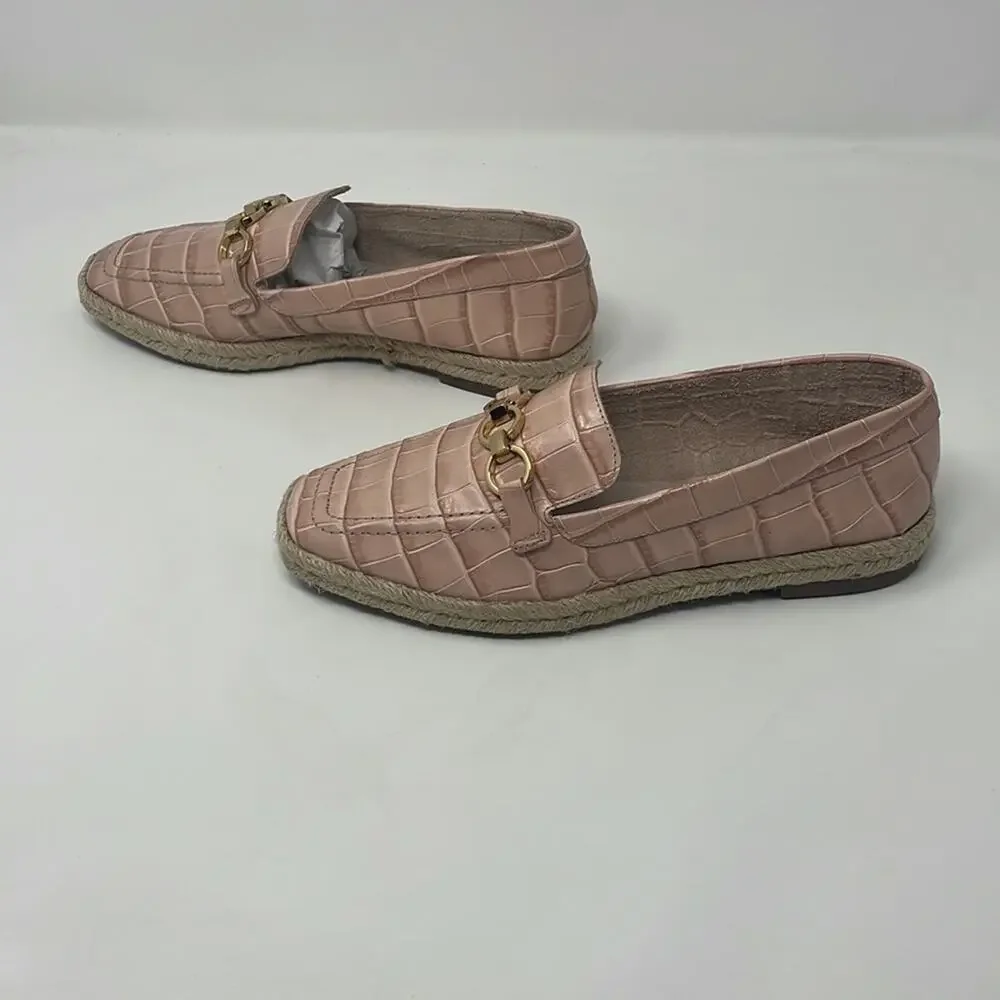 New!!! Schutz Patty crocodile embossed leather espadrilles woman’s size 6B