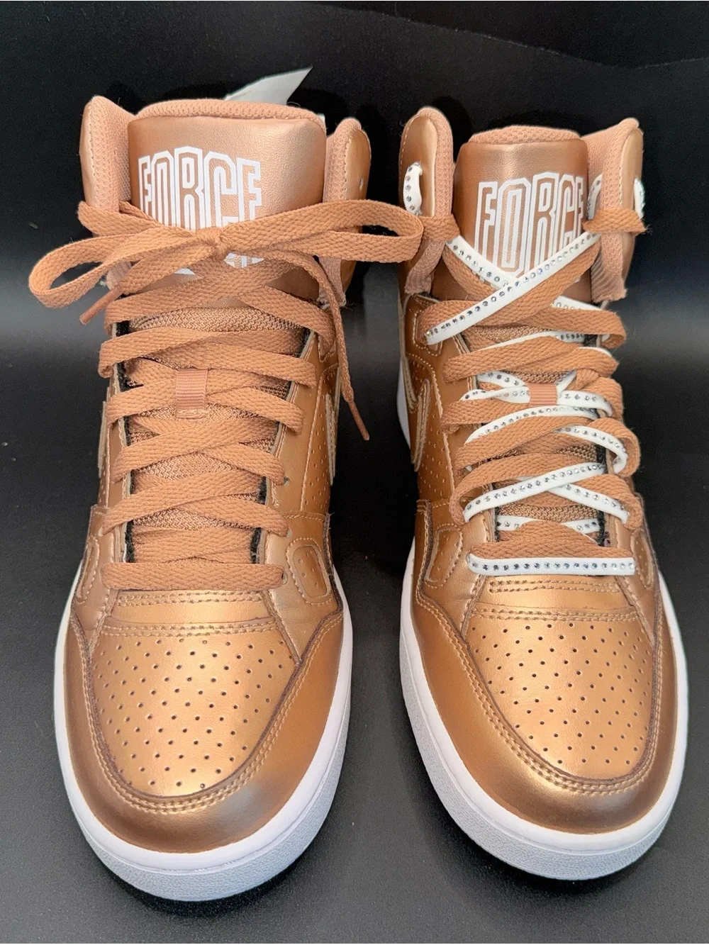 Nike Force High Metallic Bronze/Copper High-Top Sneakers – women’s 8.5