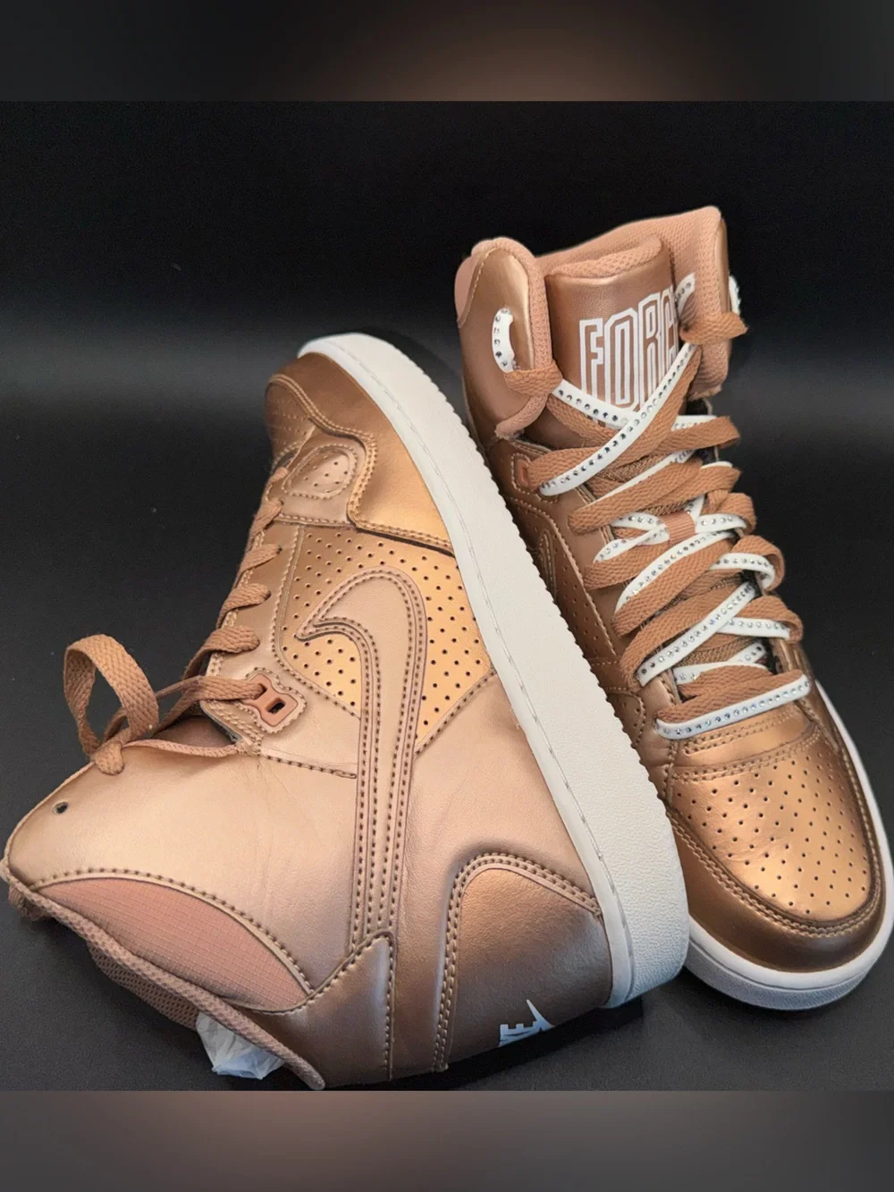 Nike Force High Metallic Bronze/Copper High-Top Sneakers – women’s 8.5