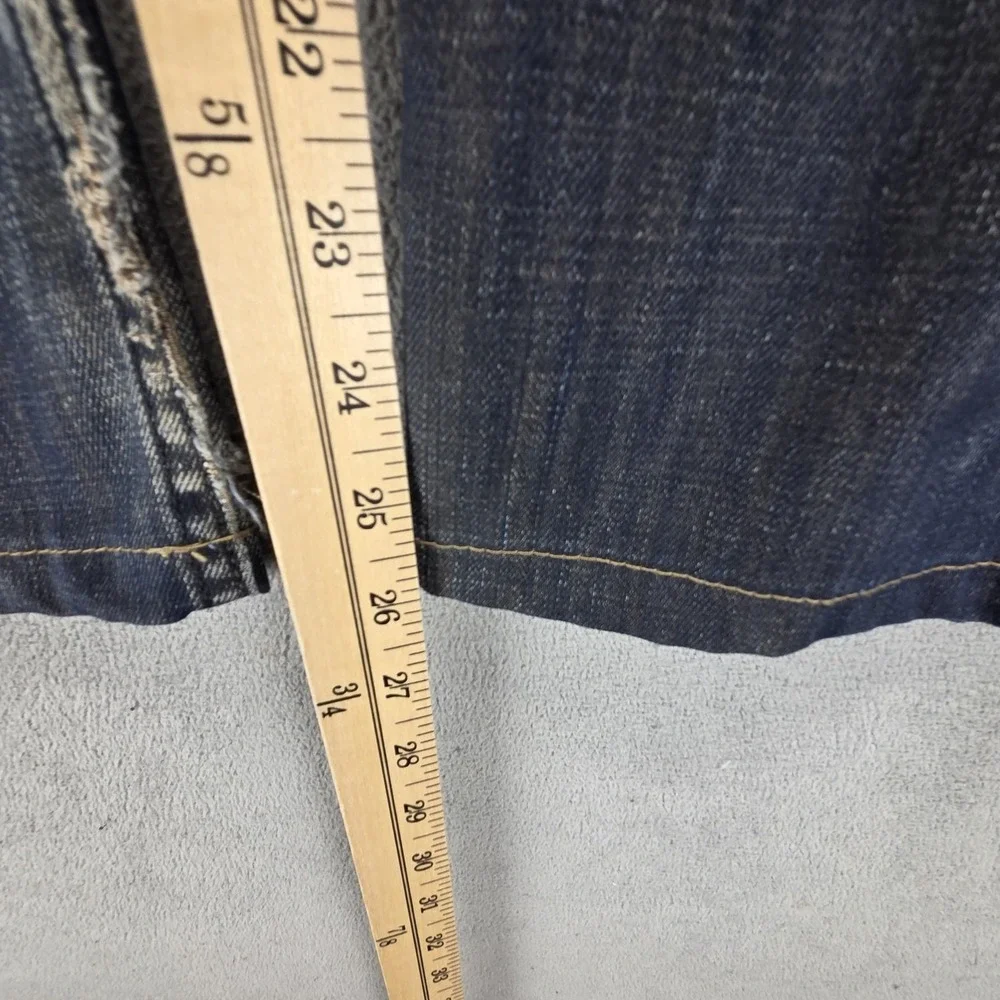 VTG Levis 504 Jeans Mens Blue Straight Engineered Honeycomb Whiskers Fits 31x26