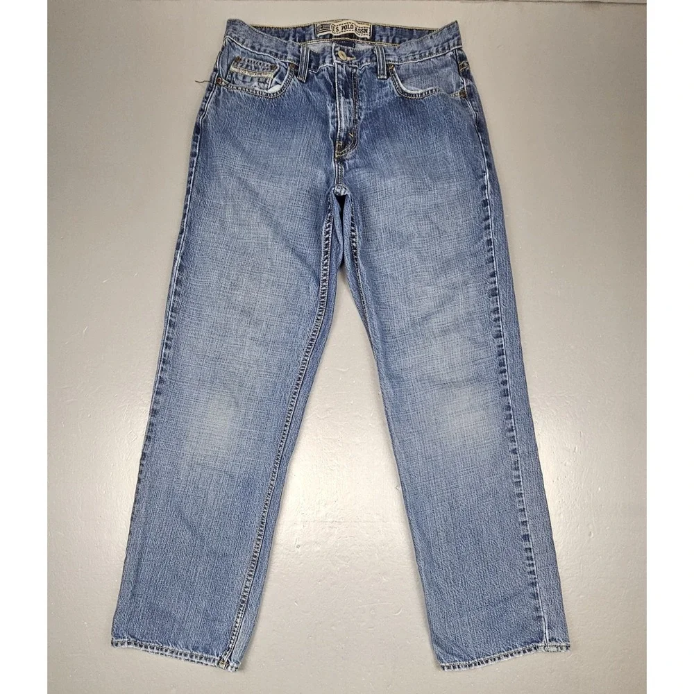 US‎ Polo Assn Jeans Men 32x32. Vintage Blue Baggy Denim Y2K 90's Embroidered
