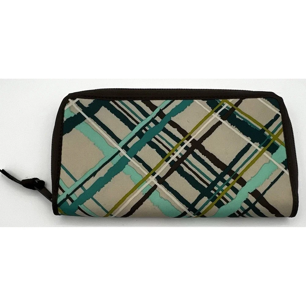 Thirty-One Save Your Way Zip Coupon Wallet Retro Metro Sea Plaid Organizer 31