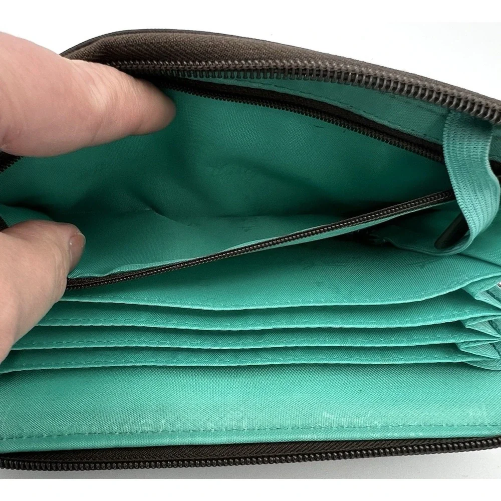 Thirty-One Save Your Way Zip Coupon Wallet Retro Metro Sea Plaid Organizer 31