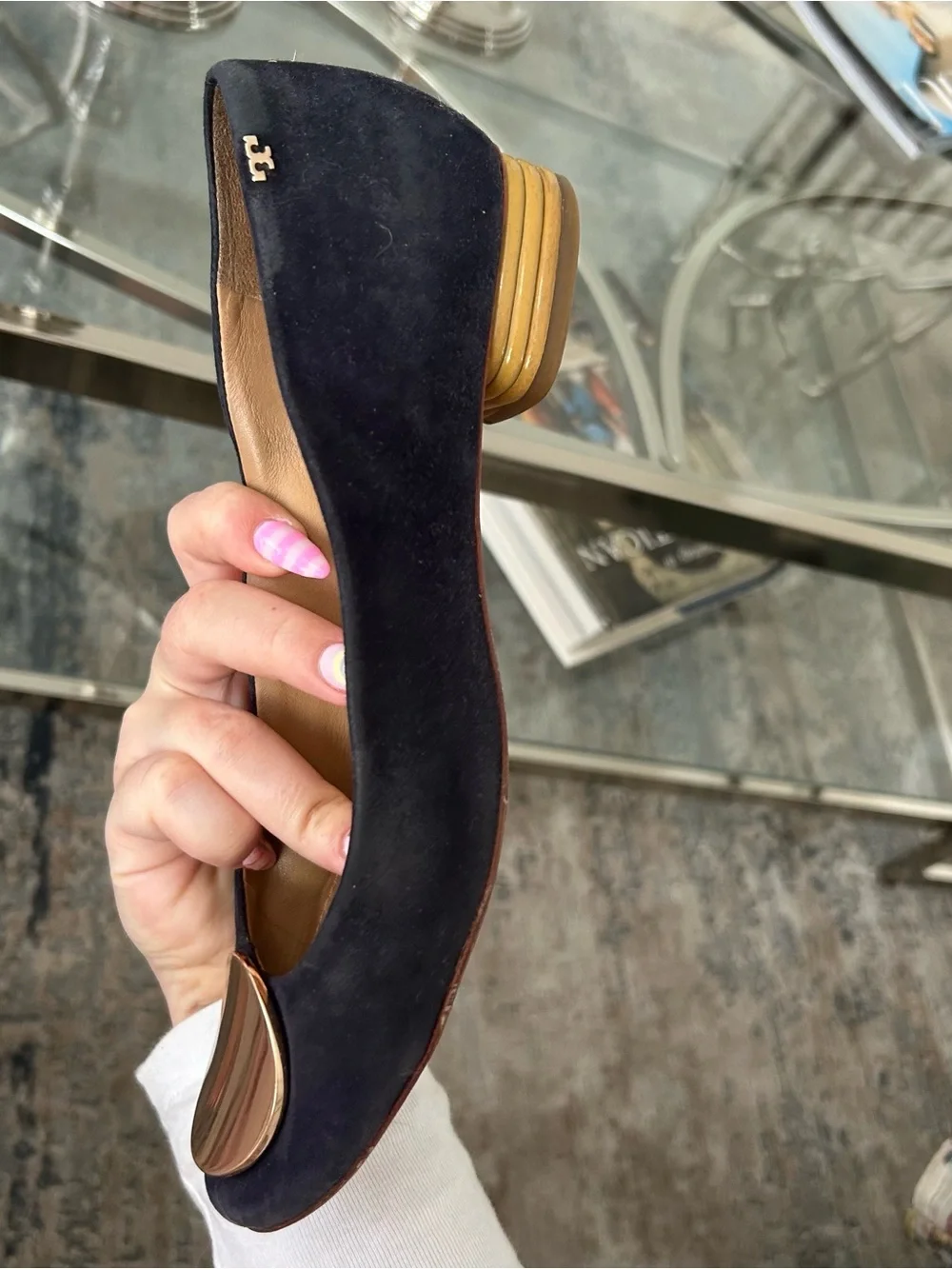Tory Burch navy suede