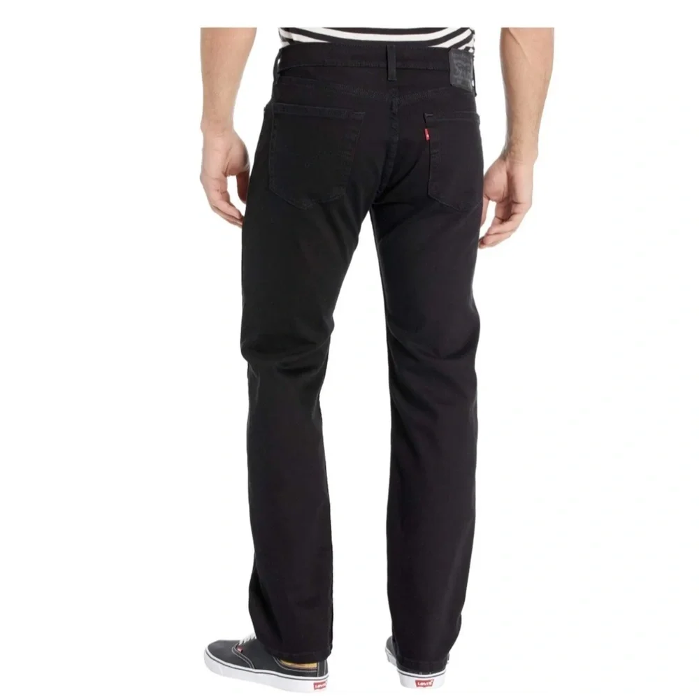 LEVIS Native Cali Black Stretch 505 regular straight leg jeans size various
